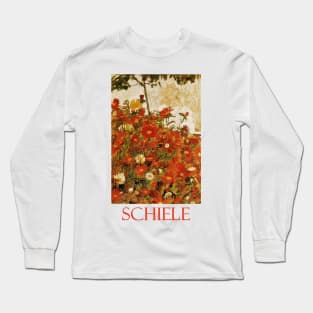 Field of Flowers (1910) by Egon Schiele Long Sleeve T-Shirt